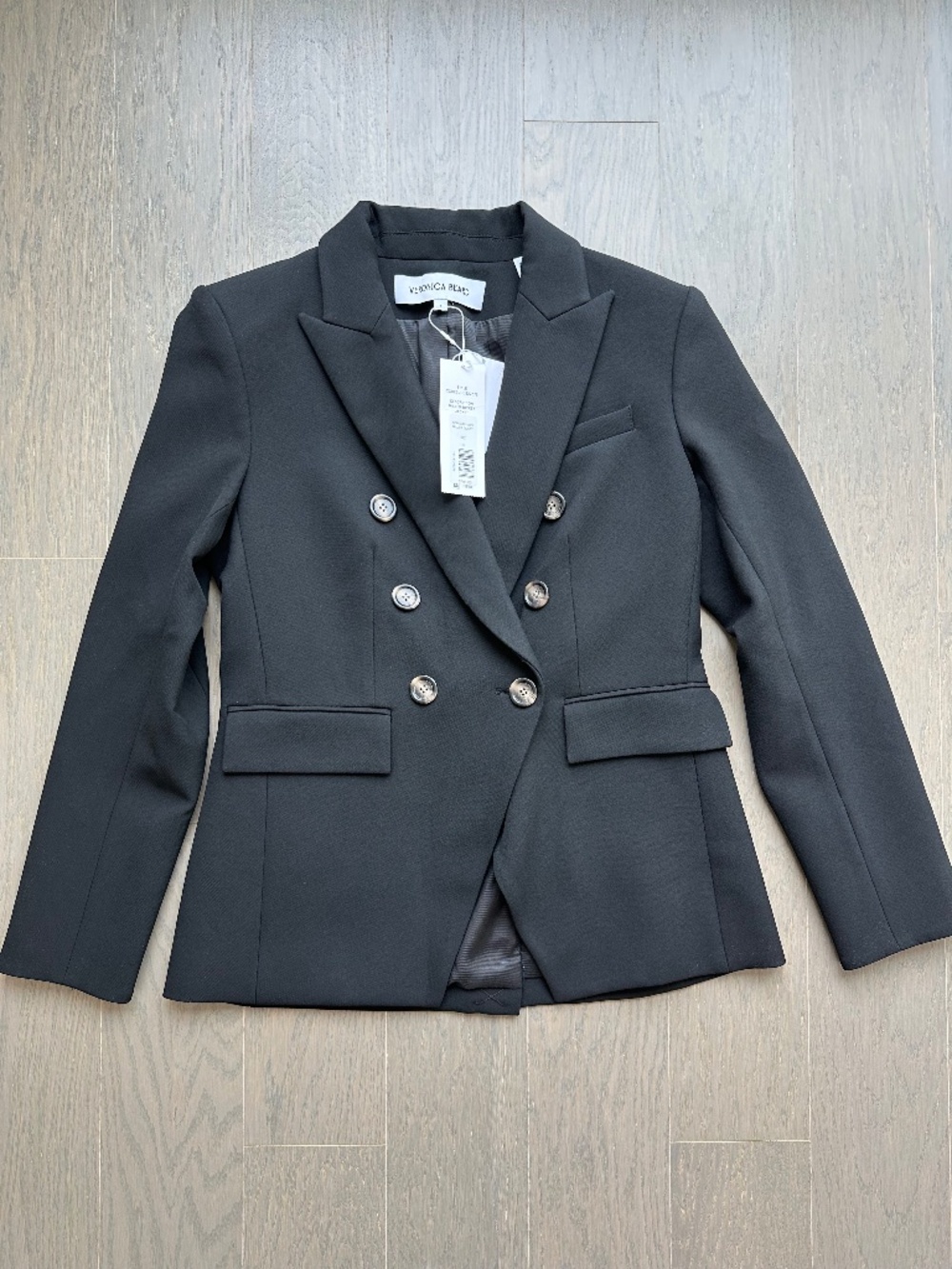 Veronica Beard MILLER Black Dickey Blazer Jacket Horn Brown Buttons With Tags 6 - Picture 2 of 12